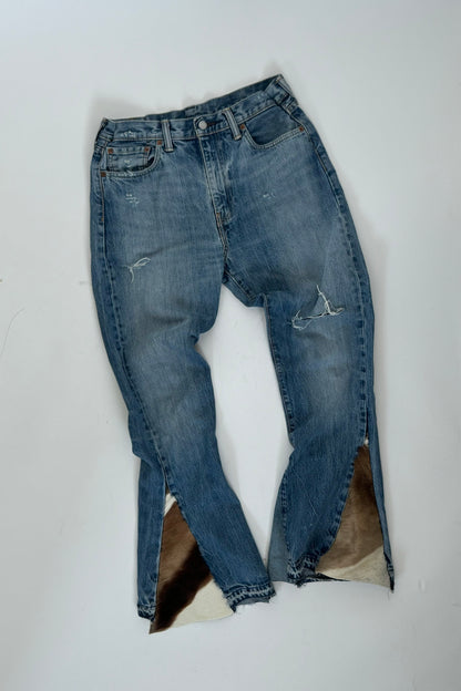 CUSTOM COWHIDE LEVI JEANS