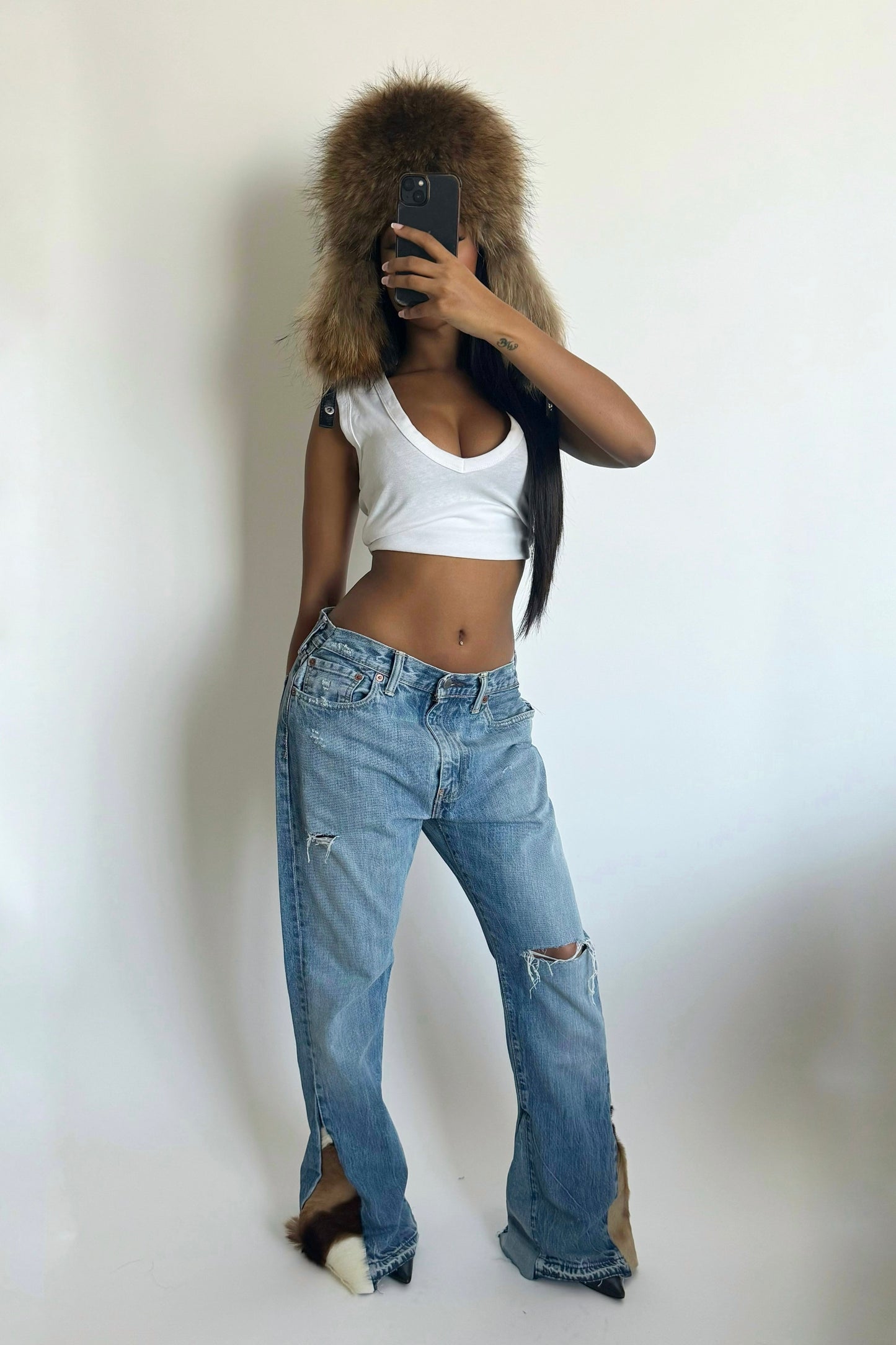 CUSTOM COWHIDE LEVI JEANS